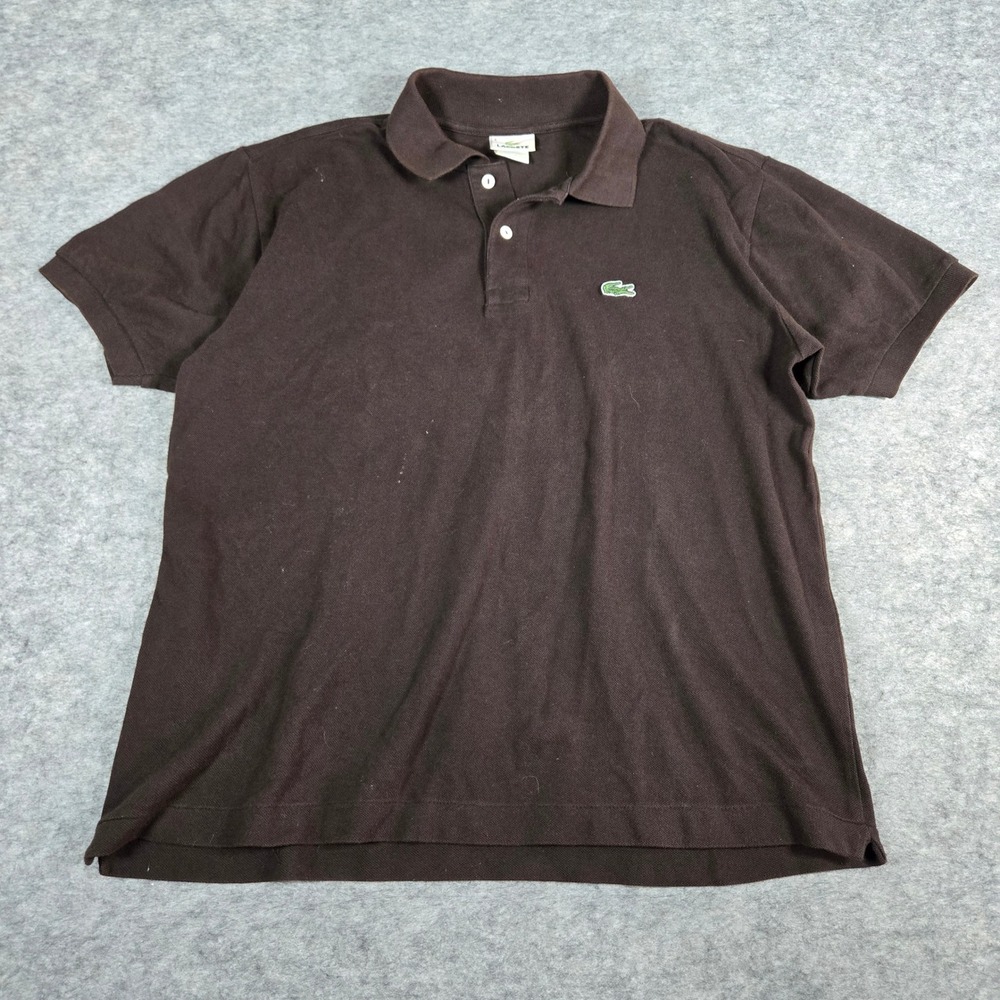 Lacoste Mens Brown Pique Classic Logo Polo Shirt Size 6